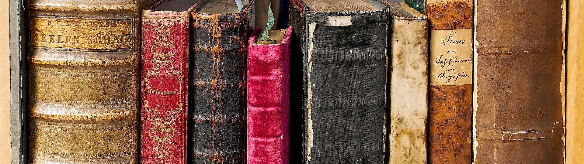 alte Bücher in einem Regal